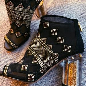 GOLD/ROSE GOLD Katy Perry Mesh Embellished Heels SIZE 6.5